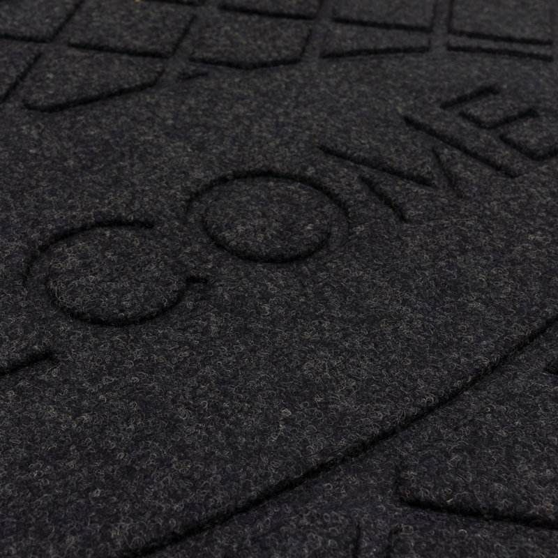 Welcome Impressions Casual Geometric Weather Resistant  Door Mat, Onyx