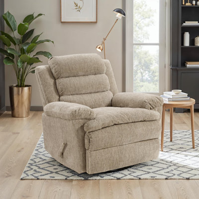 Rosalee 41" Modern & Contemporary Textured Microfiber Swivel Glider Reclining Chair with 360-Degree Swivel & Gentle Gliding Motion by Latitude Run
