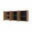 Armoire murale en chêne naturel naturel en mélamine avec 4 portes et rangement en verre