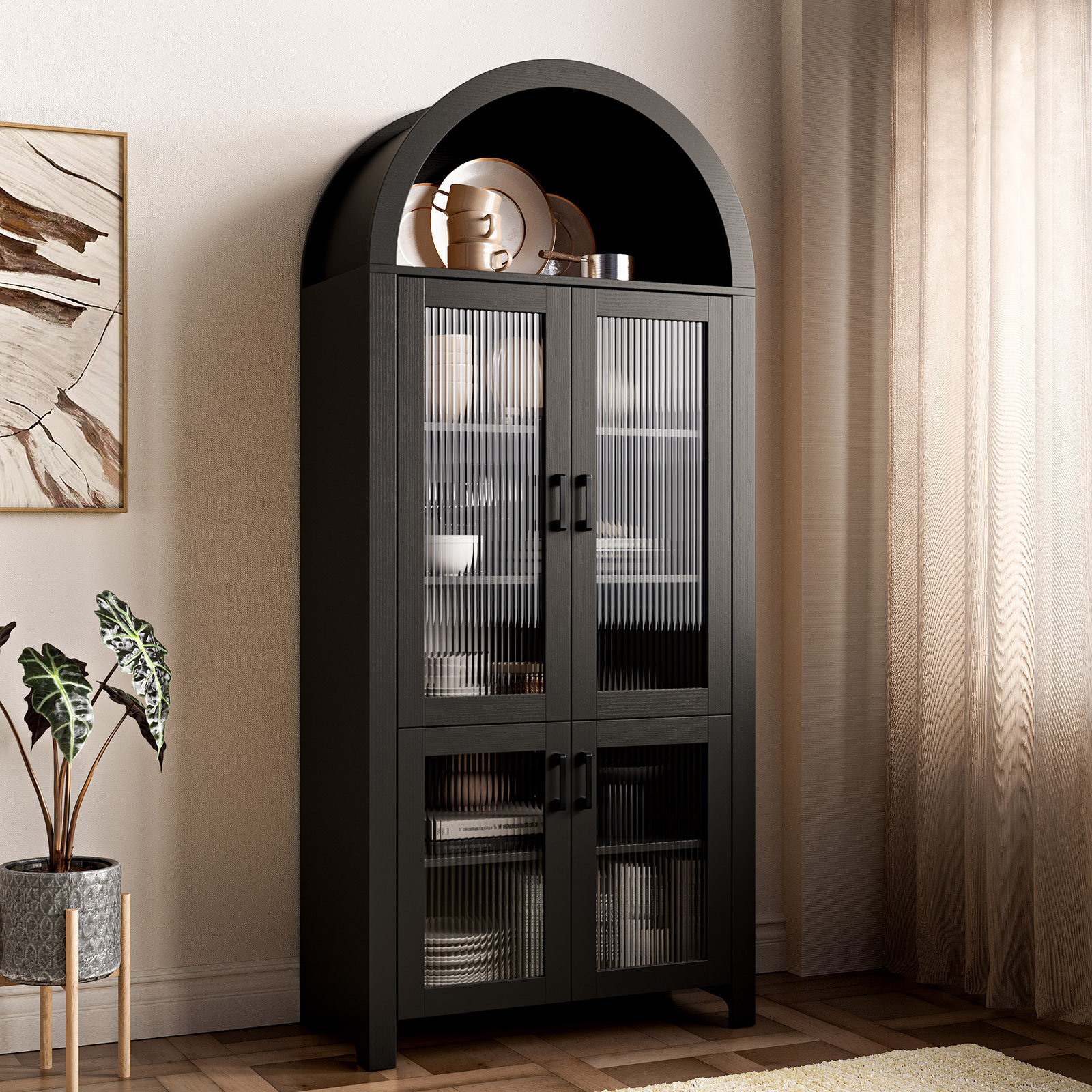Winston Porter Arched Display Cabinet | Wayfair Deals