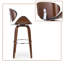 Tabouret de bar Mid-Century moderne avec dossier courbé en bois et siège rembourré, ensemble de 1