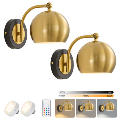 Ensemble de deux appliques murales Padelea Gold, E26