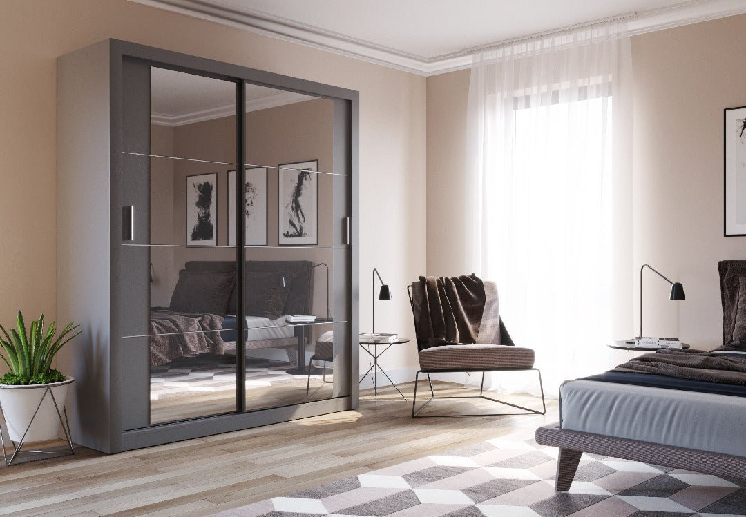 Make a Bold Statement with the Nastasja Bedroom Set in Sophisticated Black Matt