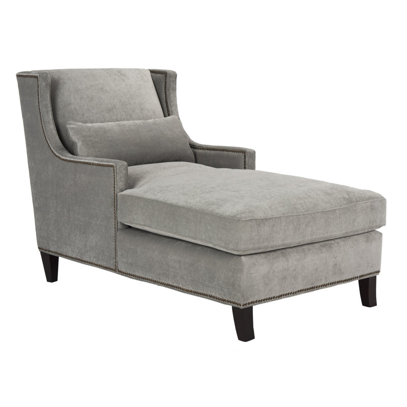Higdon Velvet Chaise Lounge, Velvet Ash Gray
