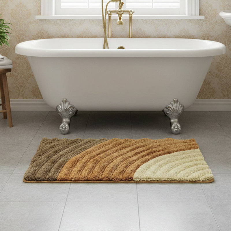 Tapis pour salle de bain antibactérien Volente, Caramel