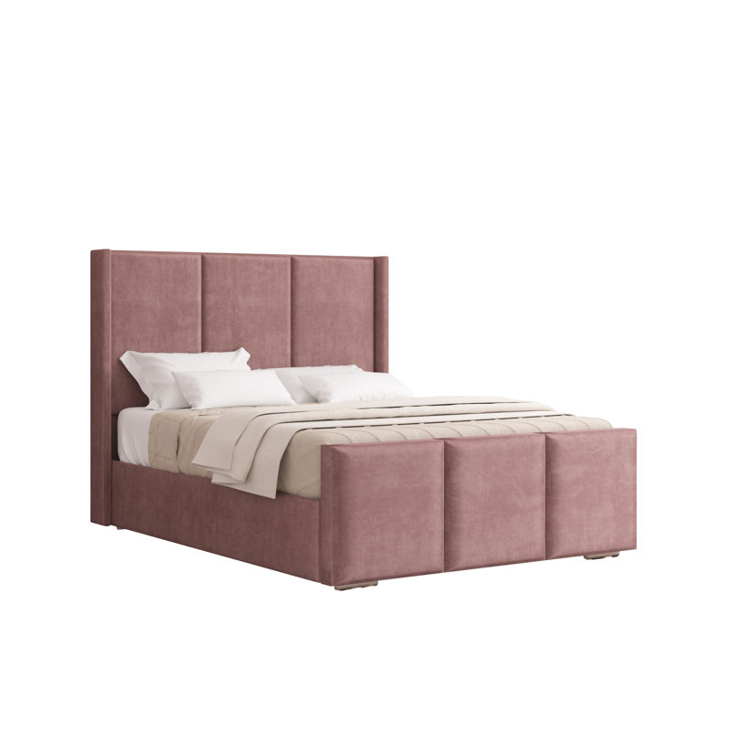 Berlin Bed Frame - Plush Velvet, Small Double (4'), Lilac