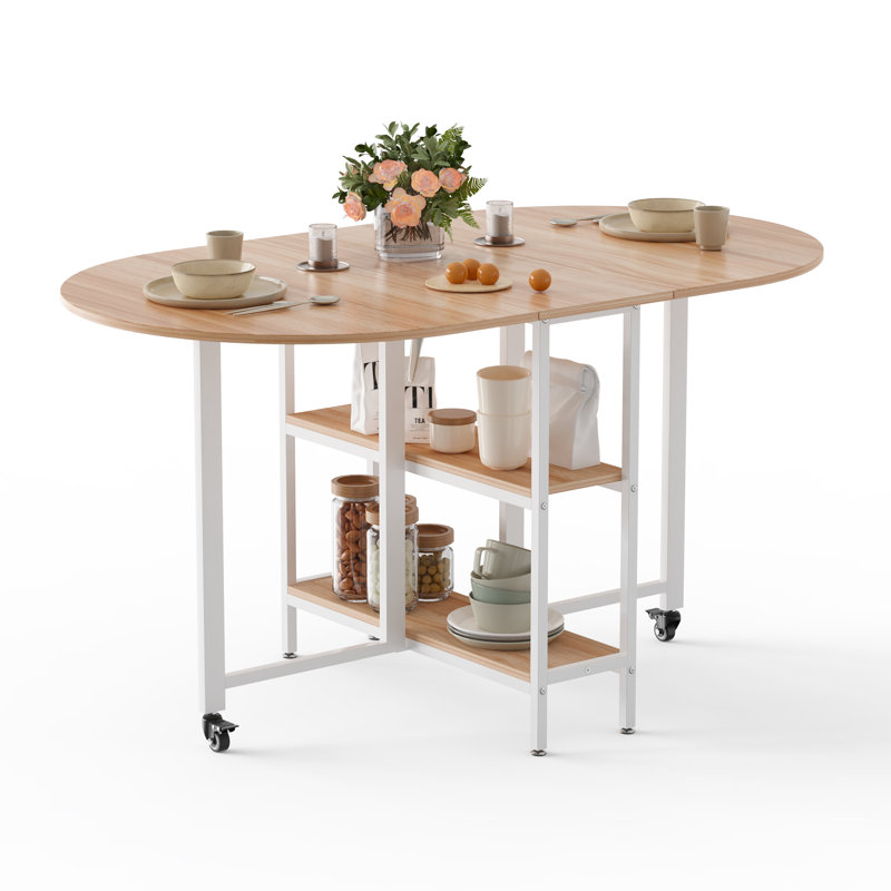 Oval Folding Table, 75cm H x 140cm W x 80cm D