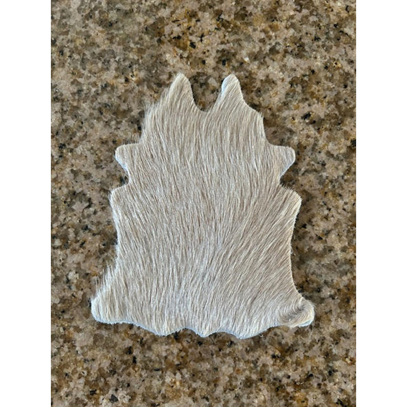 Real Cowhide Hand-Made Coasters, Beige