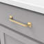 Forge Collection Handle Pull - 5-1/16" Centre to Centre Cabinet Pull Brushed Golden Brass - Farmhouse Hardware for Drawers & Cabinets (Set of 10)-50236014-116226274-130093104