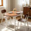 Table de cuisine extensible de 55 po en bois massif, tables ovales à abattants pour petits espaces, table de salle à manger pliante pour 4 à 6 personnes-2111178467
