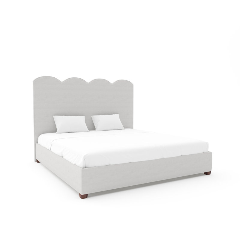 Starmount Upholstered Bed, Weathered, Posh Life Performance Velvet Dove, King
