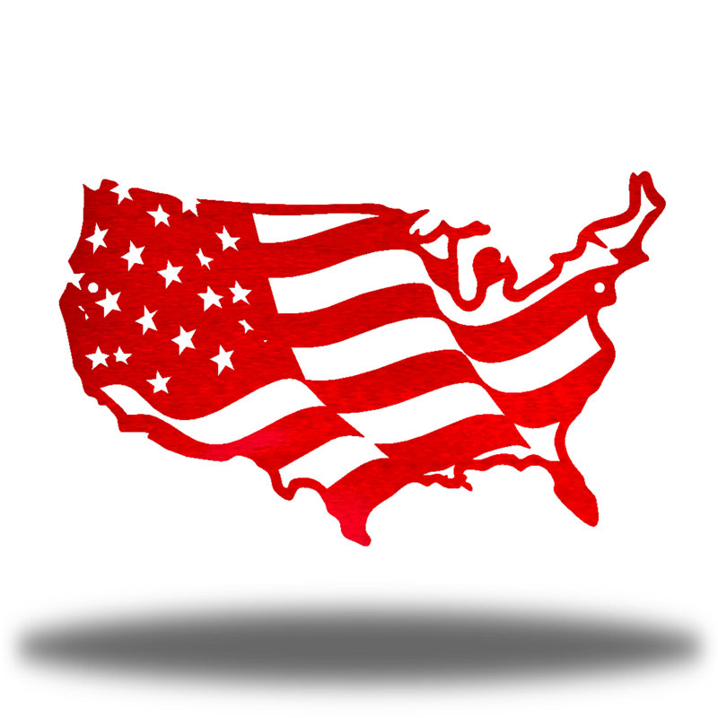 Décoration murale drapeau USA, Rouge, H 18,25 po x l 30 po x P 0,01 po