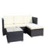 Mobilier de patio extérieur 5: PE, structure en acier robuste, coussins beiges Solution d'assise: coussins, table