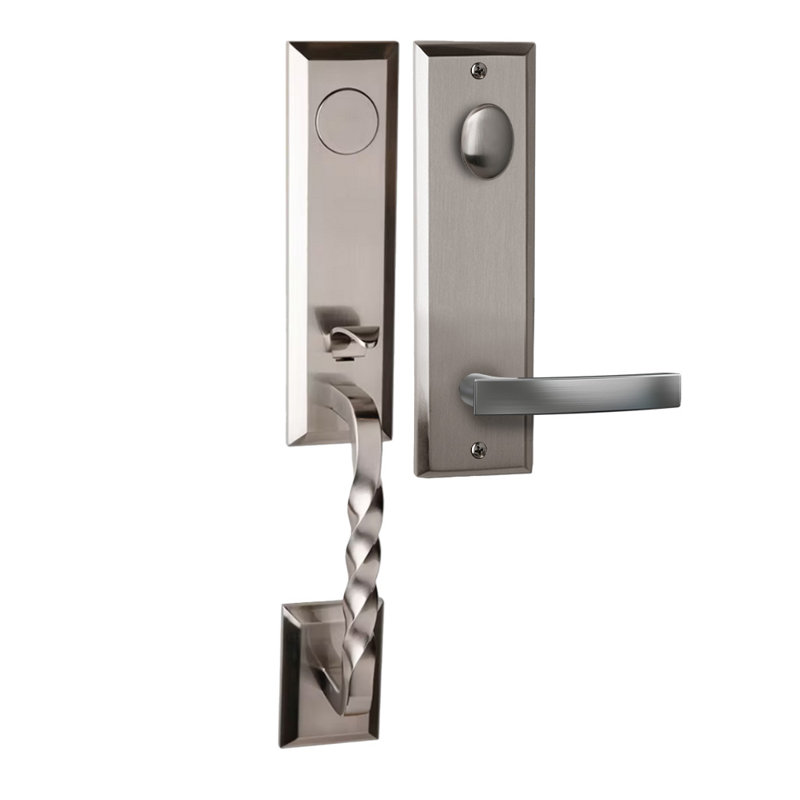 Façade Bravura 915-940 Dummy Jacksonville avec levier Miramar en nickel satiné - R, Oui