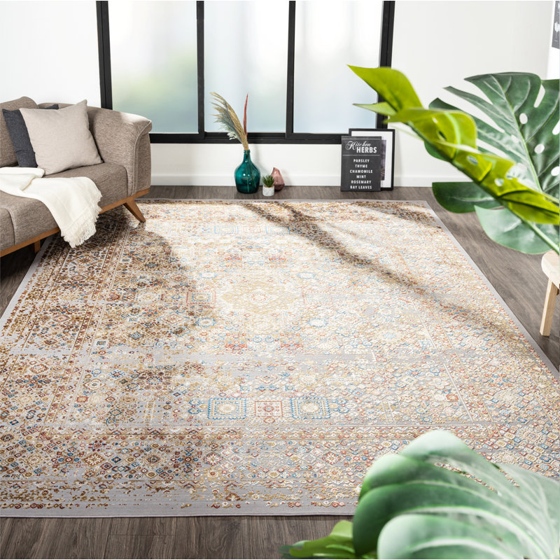 Lydian Area Rug in Gray, Rectangle 4' x 5'11"