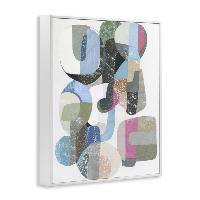 Giclée encadrée de formes pastel entrelacées, design par Coco Good, H 14 po x l 11 po