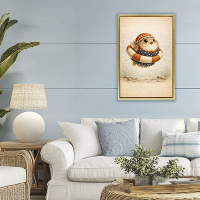 Cadre flottant Pufferfish Of Maritime Bathing Society, design par Grotto Studios