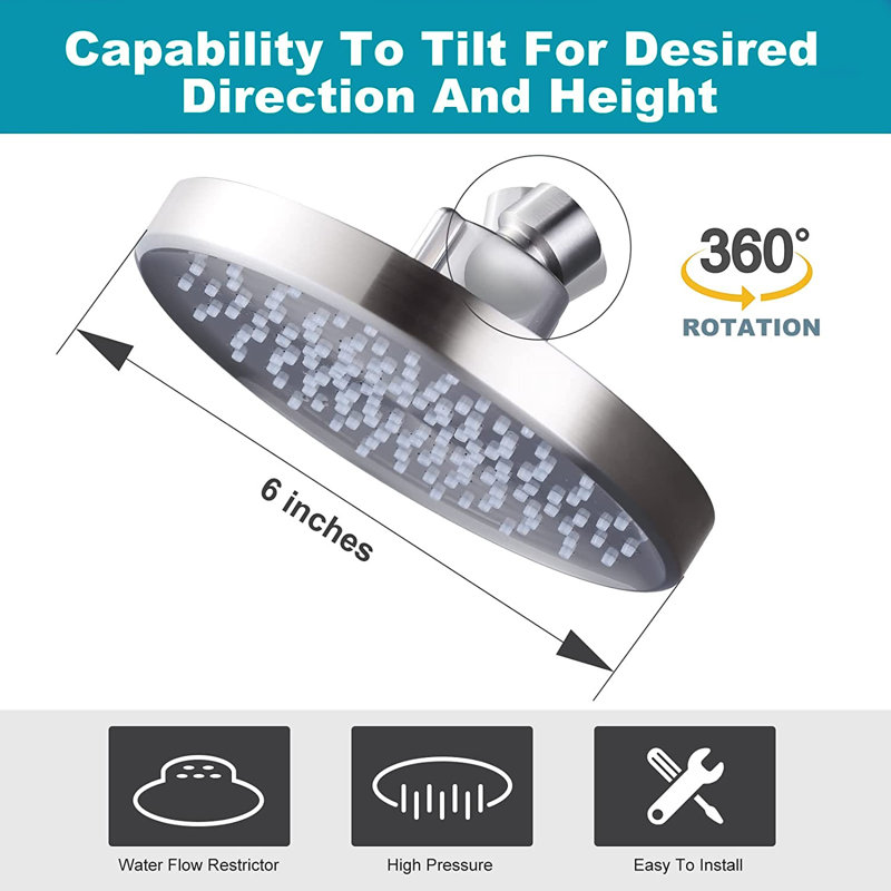 Flood Adjustable Shower Head 1.8 GPM GPM, Brushed Nickel