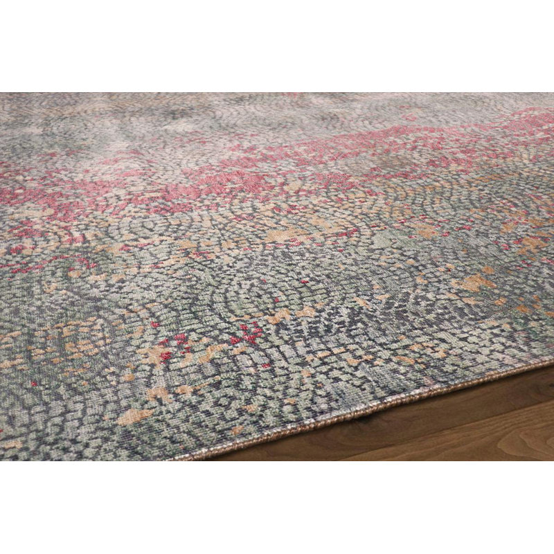 Tapis oriental rouge / brun / gris en coton / laine noué à la main 8 pi x 10 pi Oriental