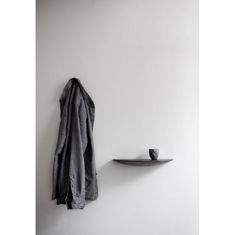 Fungi Oak Solid Wood Floating Shelf, Dark Stained Oak, 1.96" H x 16.5" W x 8.3" D