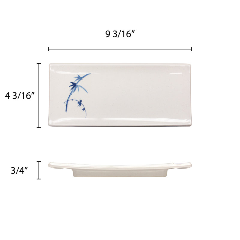 Bamboo Melamine Rectangular 9.38" Salad Plate