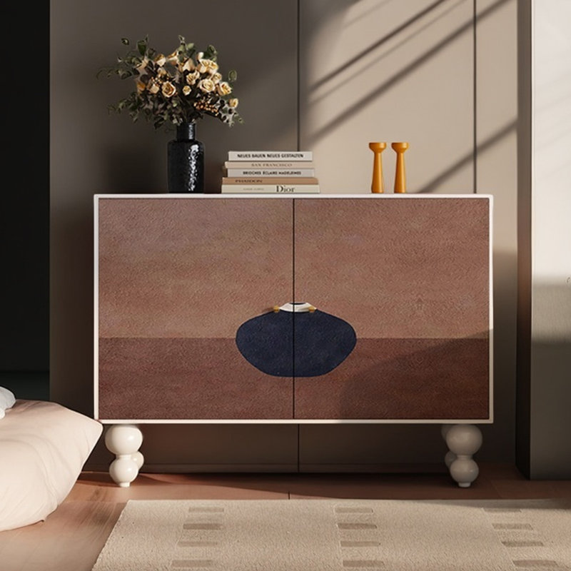 Armoire d'appoint moderne à deux portes et multifonction, Ivoire blanc