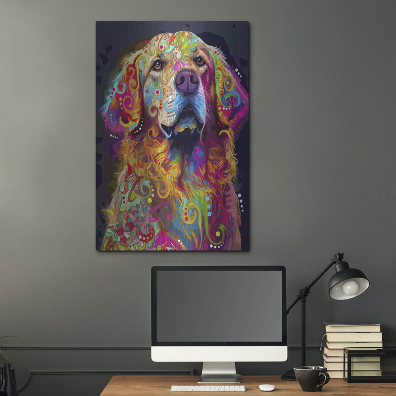 Art mural en métal Winston Porter «The Gleaming Golden» par Dean Russo, H 36 po x l 24 po