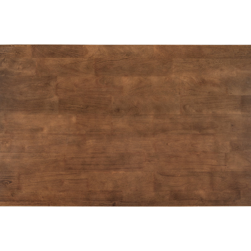 Îlot de cuisine rustique 45 po avec plateau en bois massif - plateau de table en noyer et base blanche crème avec 2 tablettes ouvertes pour espaces compacts