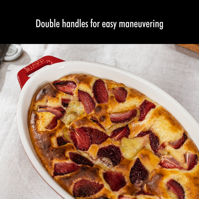 Staub Ceramics 3-piece Mixed Baking Dish Set, Cherry
