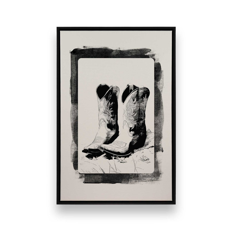 Mono Western Card III, reproduction sur toile dans un cadre, H 18,75 po x l 12,75 po, Noir satiné