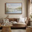 «Peaceful Swans on Lake with Reeds and Distant Boat», art mural encadré-1012744264-1012744270