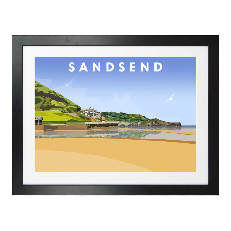 Sandsend 5 by Richard O'Neil - Print, 33.5 cm H x 43.5 cm W x 2.2 cm D, Black Wood Frame
