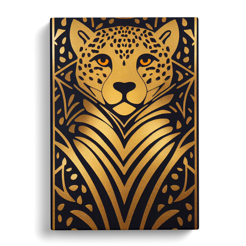 Cheetah Gold Leaf - Wrapped Canvas, 50cm H x 35cm W x 3cm D