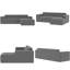 Canapé modulaire de 109 po, canapé en forme de L en peluche avec méridienne de 109 po, canapé modulaire 3 pièces pour salon et appartement, aucun assemblage requis-1352818977