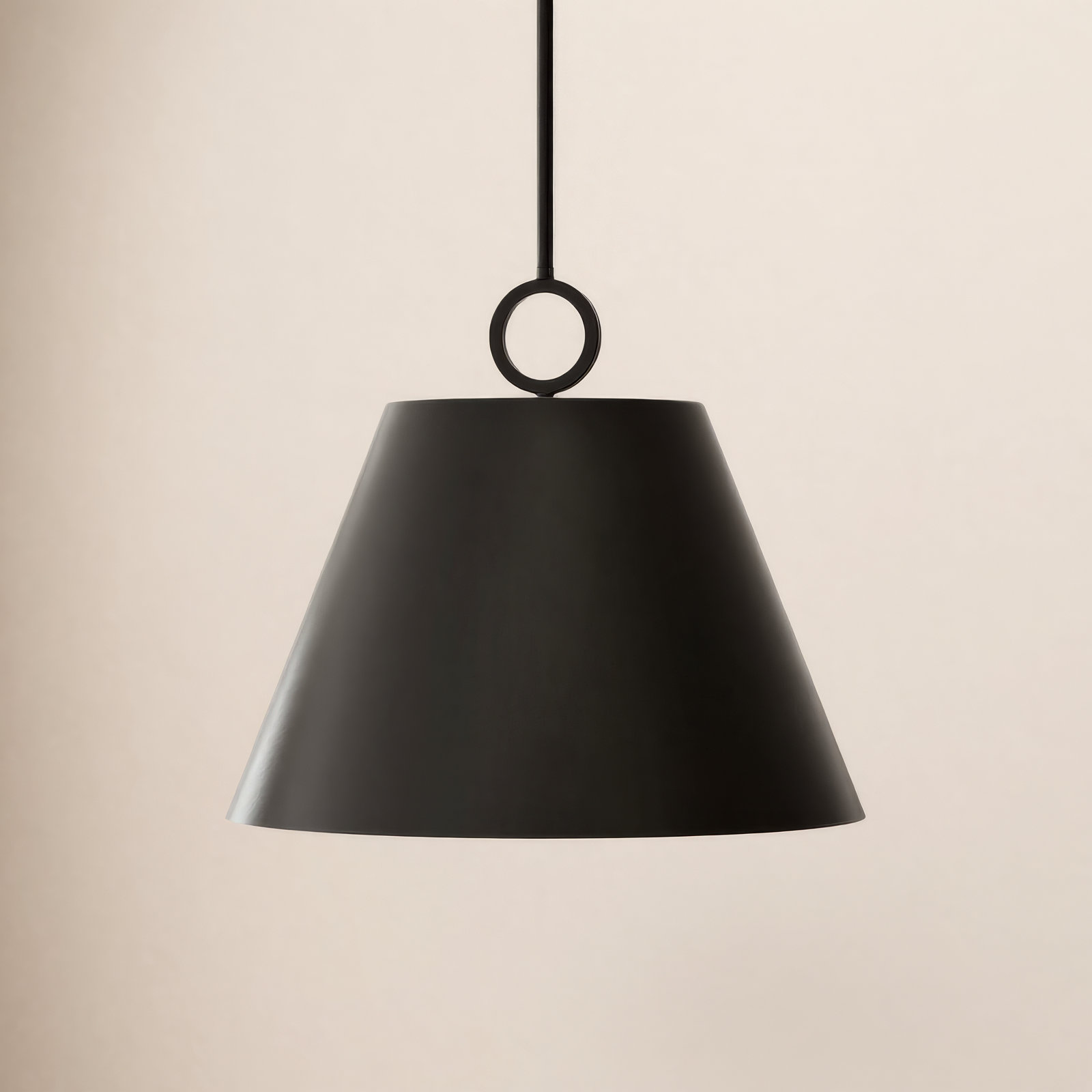 Elda Metal Dimmable Pendant, Matte Black, 15.25" H x 17.87" W x 17.87" D