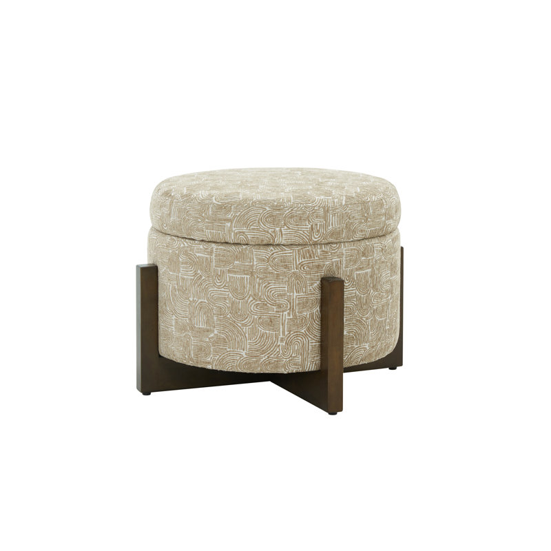Repose-pieds avec rangement 24,6 po et plateau en bois, Jaune terre