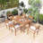 7-Piece Acacia Wood Outdoor Dining Set With Cushions, Modern 6 Chairs And 1 Large Table For Lawn, Backyard, Garden Deck And Poolside-373004166
