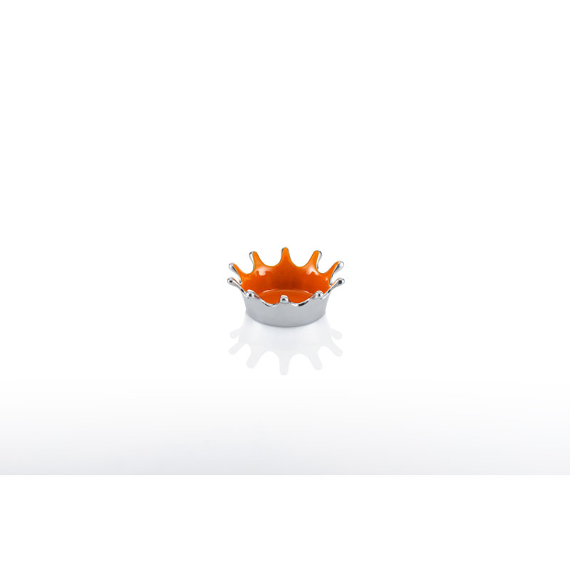 Splash Metal Abstract Posh & Luxe Decorative Bowl, Orange
