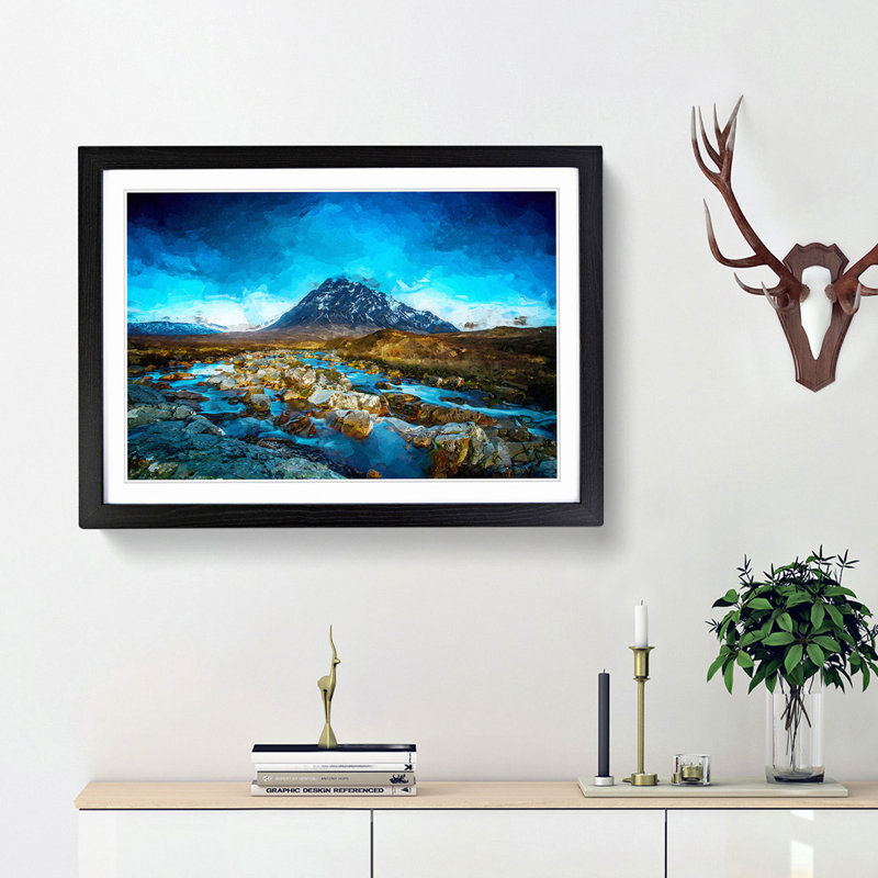 Glencoe in Scotland - Framed Print, 27cm H x 36cm W x 2cm D, Black Framed