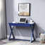 Bureau d'écriture 1 tiroir Twilight Blue avec base en forme de X