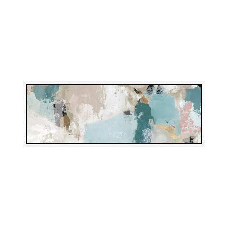 Abstract Dream II 1 Piece Panoramic Painting on Canvas, 30.48 cm H x 91.44 cm W, White Framed
