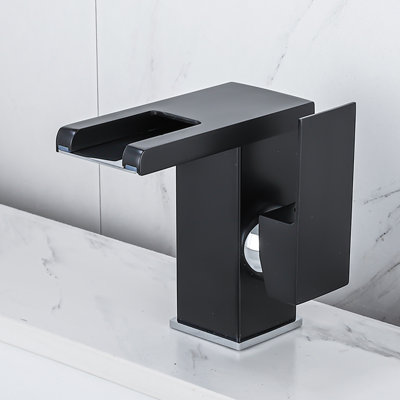 Robinet de salle de bain à DEL à changement de couleur à 3 trous pour robinet de salle de bain à poignée simple avec bonde