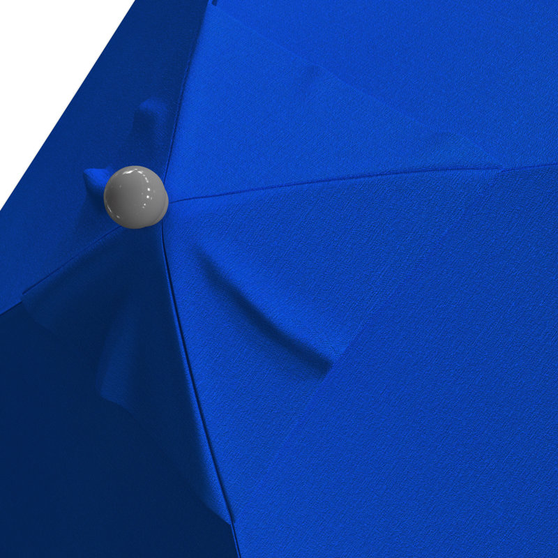Parasol de marché 6 pi Nejat, Toile Sunbrella® bleu pacifique, Argent anodisé