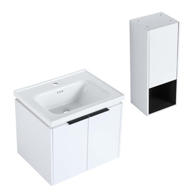 Wall-Mounted Bathroom Vanity With Multiple Features For Enhanced Storage And Functionality