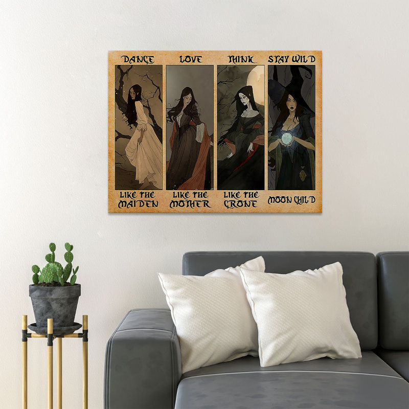 «The Witches - Dance Like A Maiden Love Like The Mother», reproduction d'art graphique sur toile tendue 1 pièce