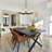 Belser 5-Light Dimmable Modern Round Chandelier with Seeded Cylinder Glass Shade for Dining Room