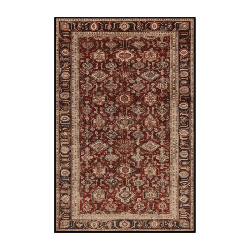 Tapis brun lavable à la machine, Rectangle 5 pi x 7 pi