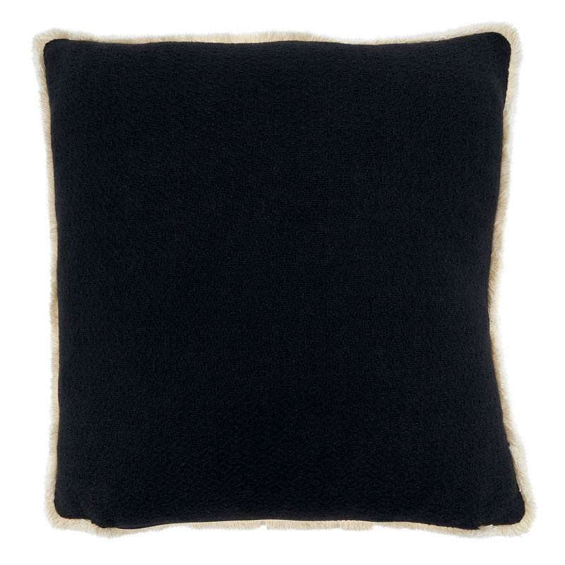 Reversible Black and White Cotton Throw Pillow