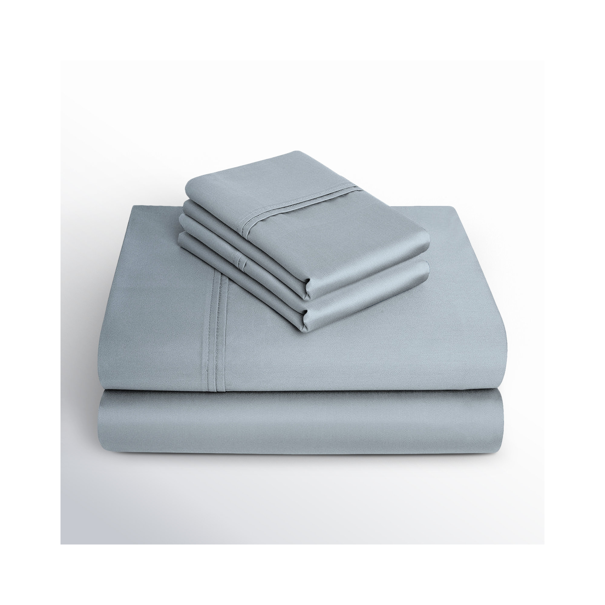 Kal 100% Cotton Sheet Set, Twin, Light Blue