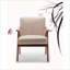 Chaise d'appoint Mid-Century moderne pour adultes, structure en bois massif de revêtement en microfibre, sièges supplémentaires pour le salon, brun clair (brun clair)-1808731333